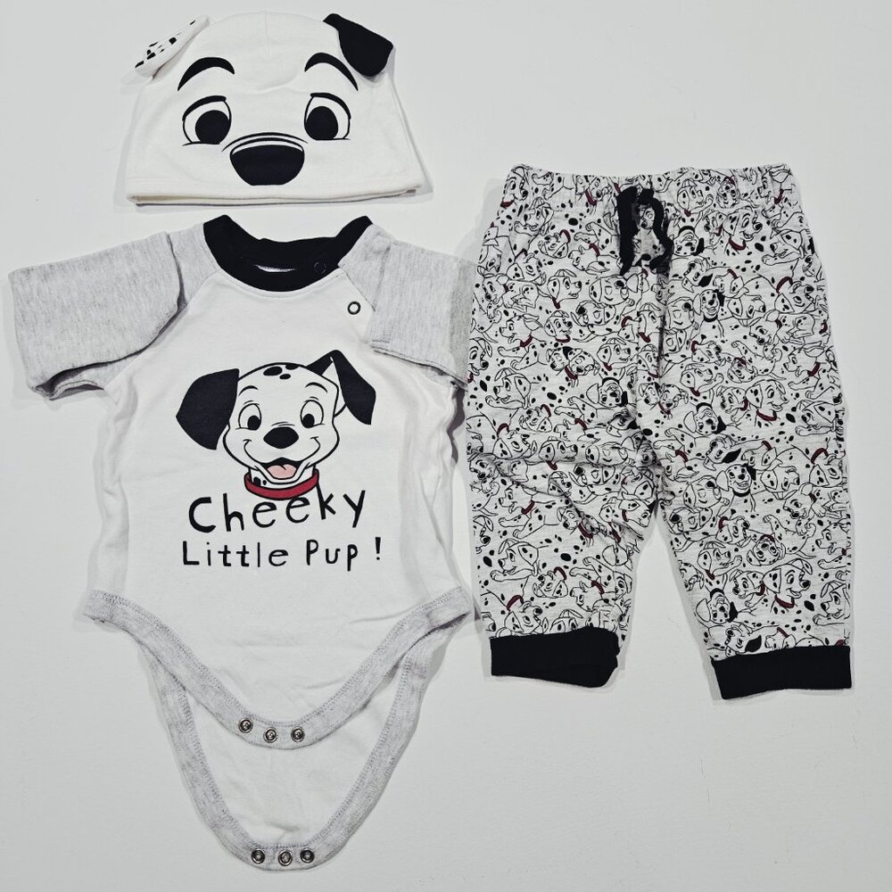 Disney 101 Dalmatians 3-Piece Baby Set – “Cheeky Little Pup!” – Size 9-12 Months